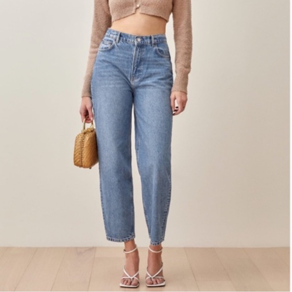 Reformation Kris Balloon Jeans 26 27 28 in Colorado Wash EUC